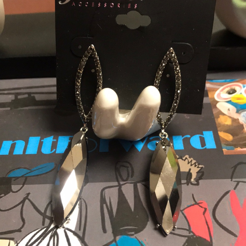 Finesse Accessories Smoky Double Faceted Dangles